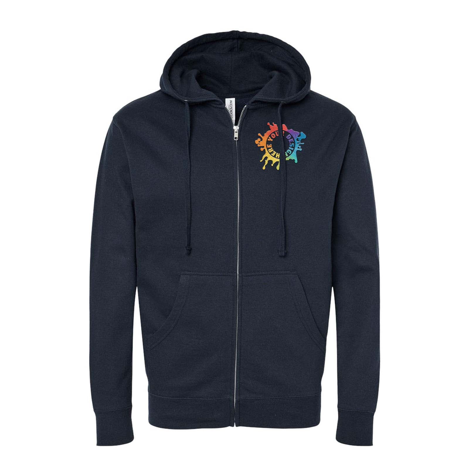 Independent Trading Co. Midweight Full-Zip Hooded Sweatshirt Embroidery - Mato & Hash
