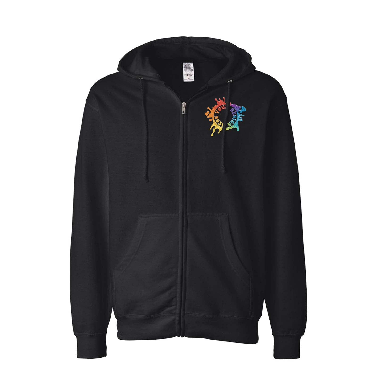Independent Trading Co. Midweight Full-Zip Hooded Sweatshirt Embroidery - Mato & Hash