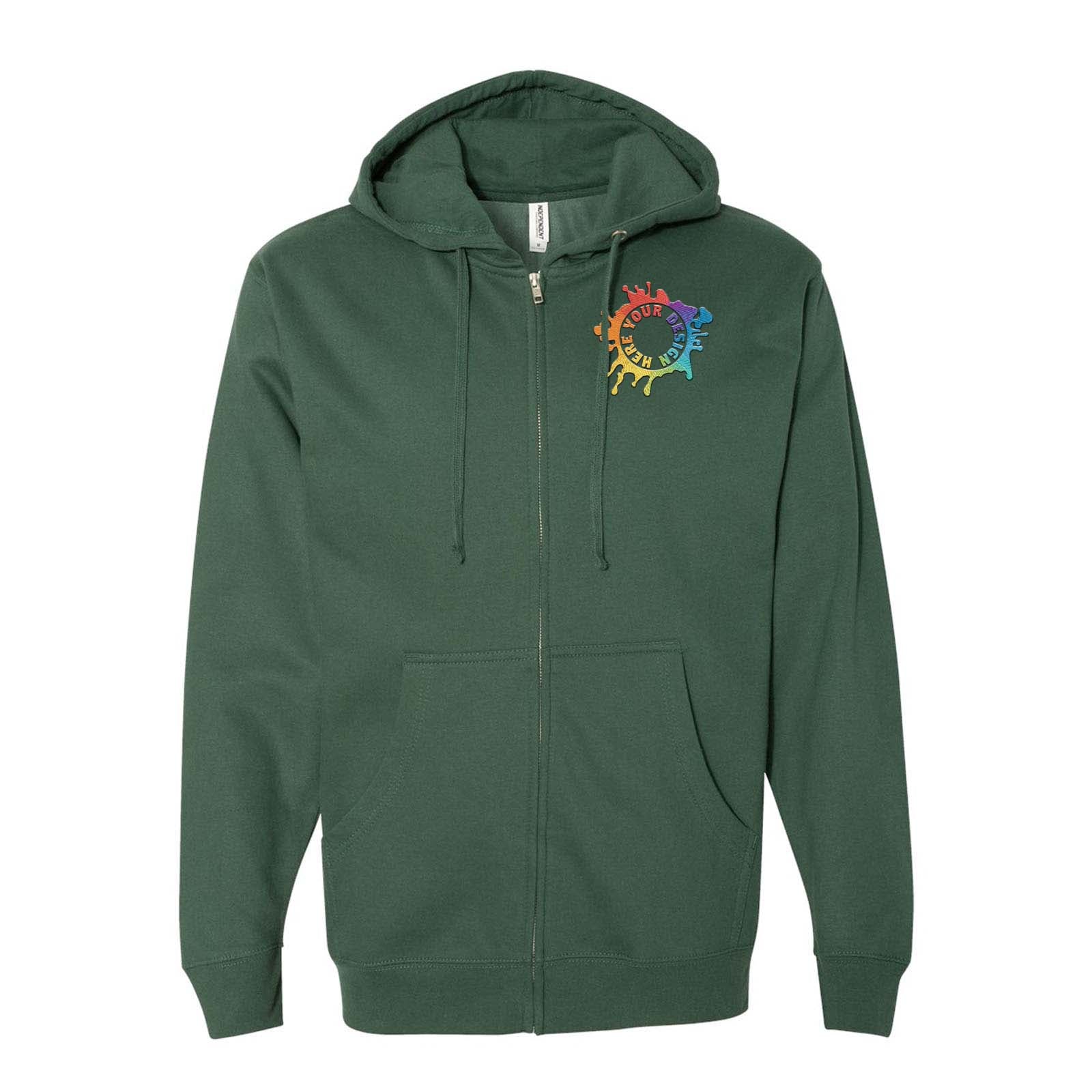 Independent Trading Co. Midweight Full-Zip Hooded Sweatshirt Embroidery - Mato & Hash