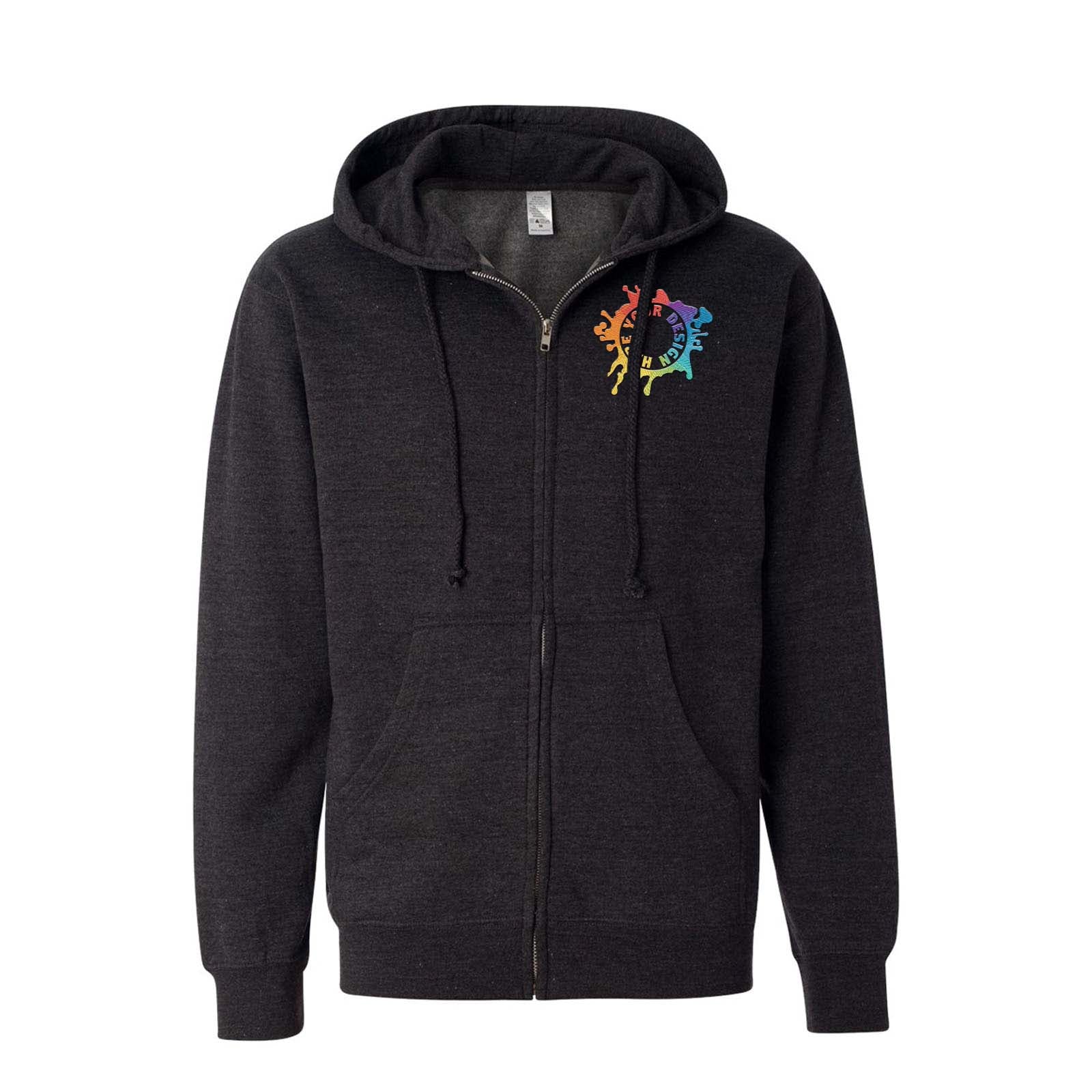 Independent Trading Co. Midweight Full-Zip Hooded Sweatshirt Embroidery - Mato & Hash