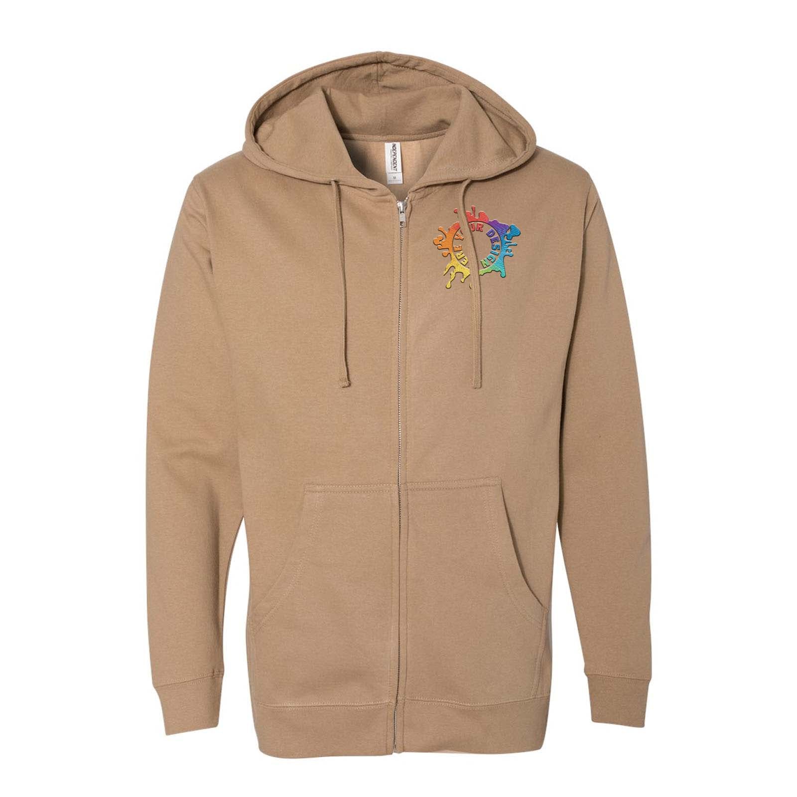 Independent Trading Co. Midweight Full-Zip Hooded Sweatshirt Embroidery - Mato & Hash
