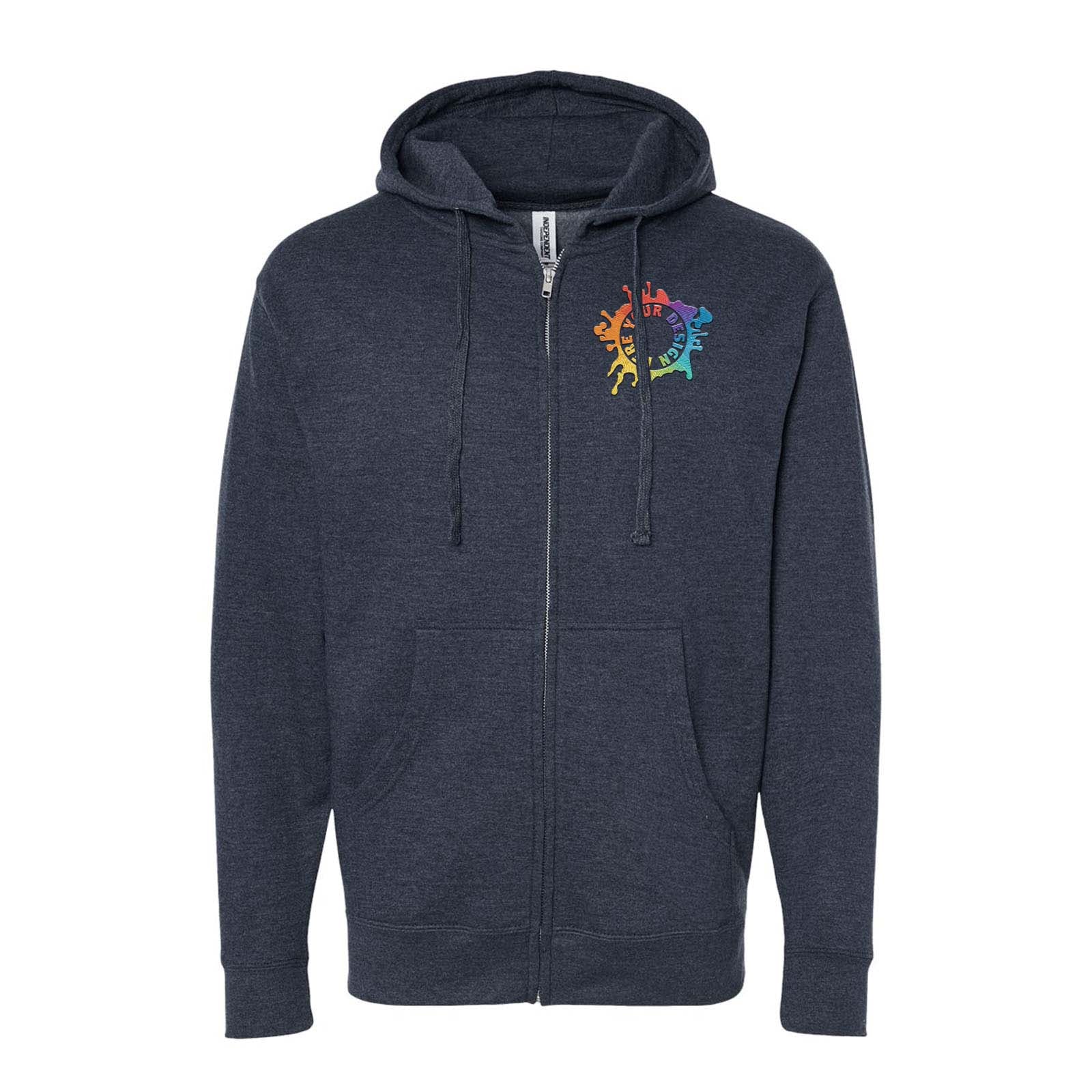 Independent Trading Co. Midweight Full-Zip Hooded Sweatshirt Embroidery - Mato & Hash