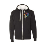 Independent Trading Co. Unisex Full-Zip Sherpa-Lined Hooded Sweatshirt Embroidery