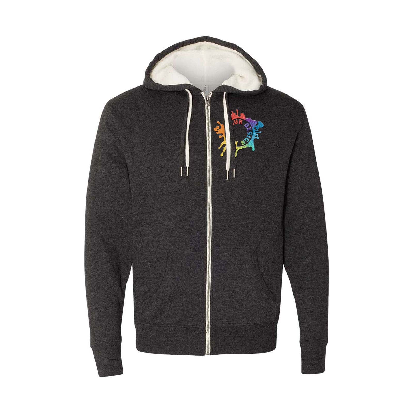 Independent Trading Co. Unisex Sherpa-Lined Hooded Sweatshirt Embroidery - Mato & Hash