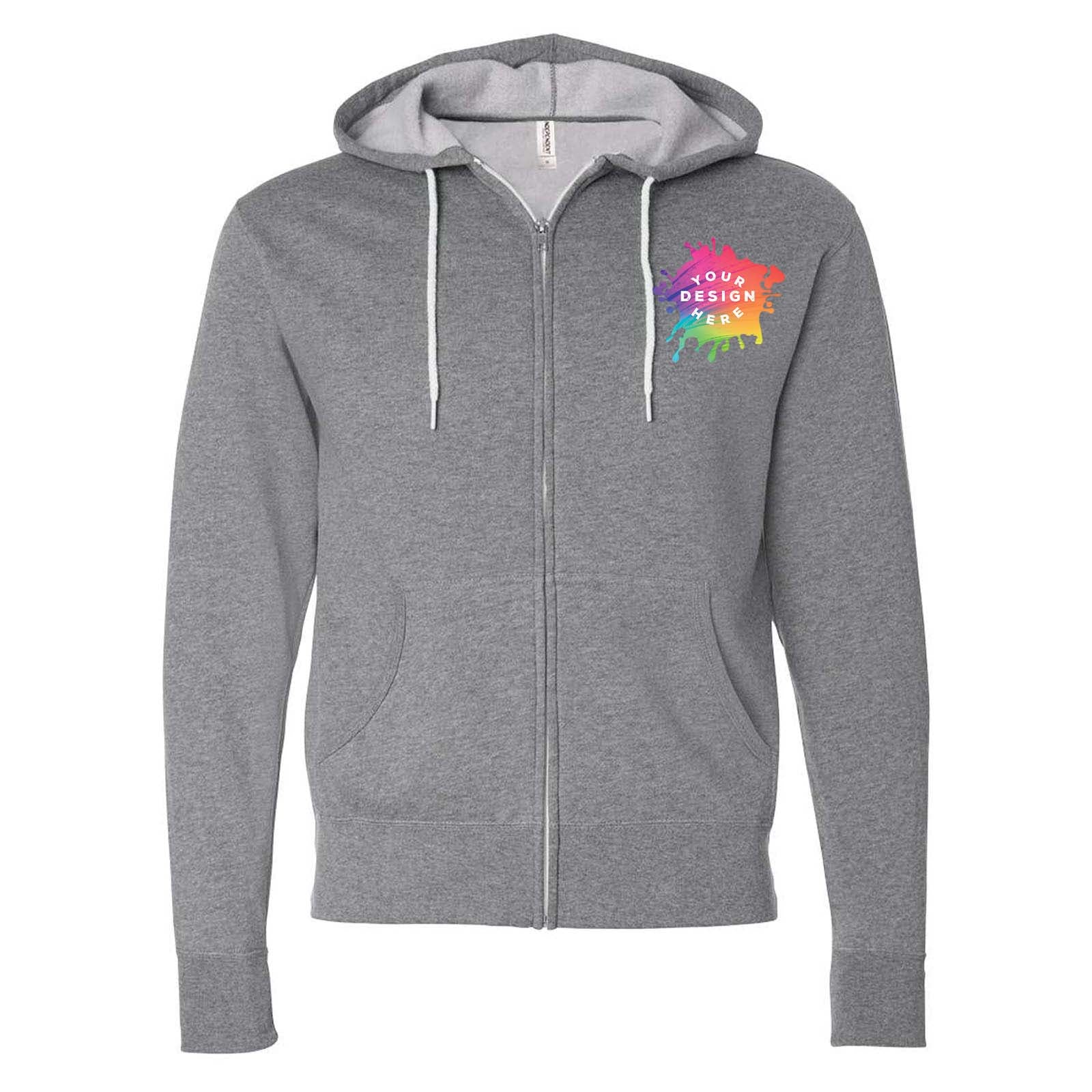 Independent Trading Co. Unisex Triblend Lightweight Full-Zip Hooded Sweatshirt - Mato & Hash