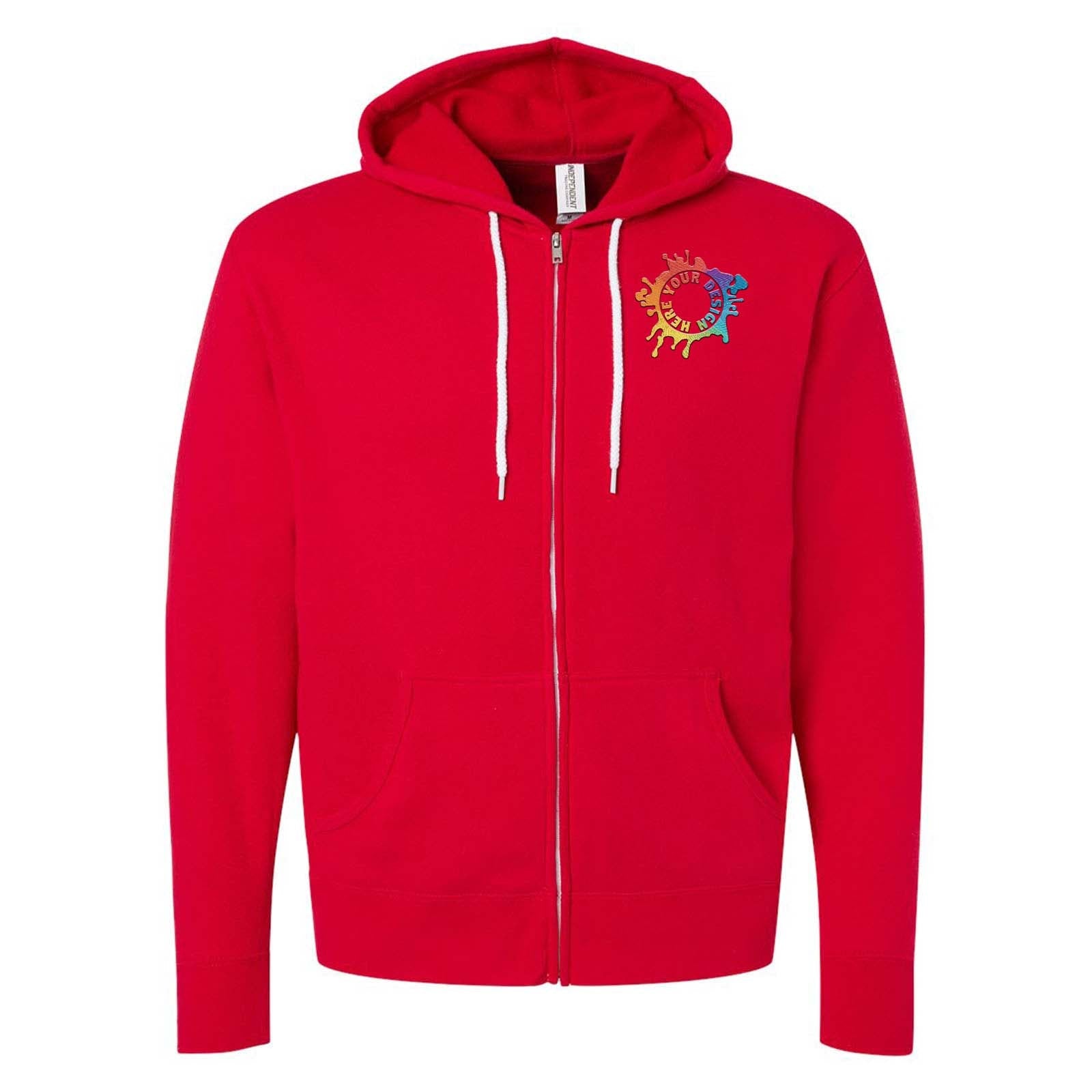 Independent Trading Co. Unisex Triblend Lightweight Full-Zip Hooded Sweatshirt Embroidery - Mato & Hash