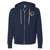 Independent Trading Co. Unisex Triblend Lightweight Full-Zip Hooded Sweatshirt Embroidery - Mato & Hash