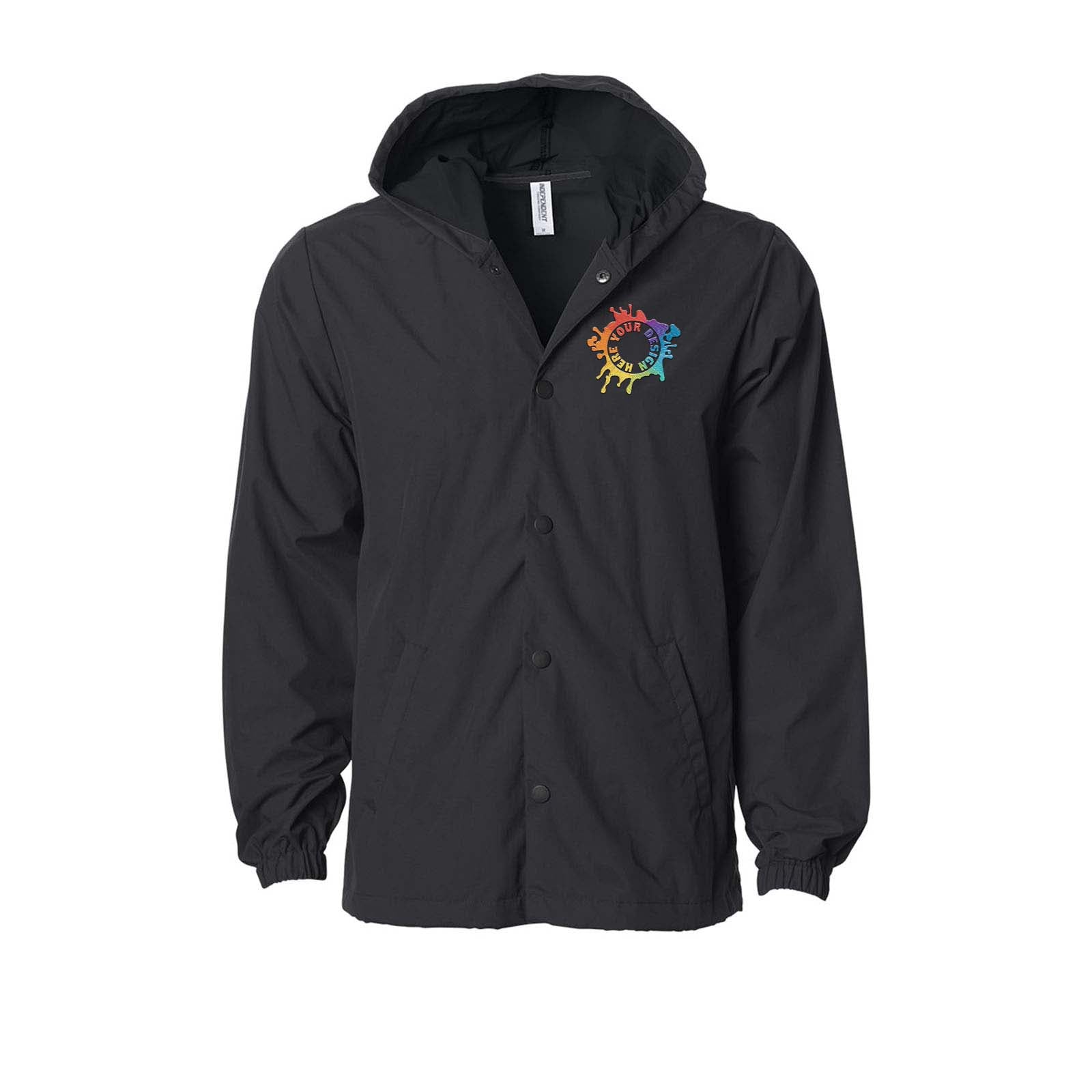 Independent Trading Co. - Water-Resistant Hooded Windbreaker Embroidery - Mato & Hash