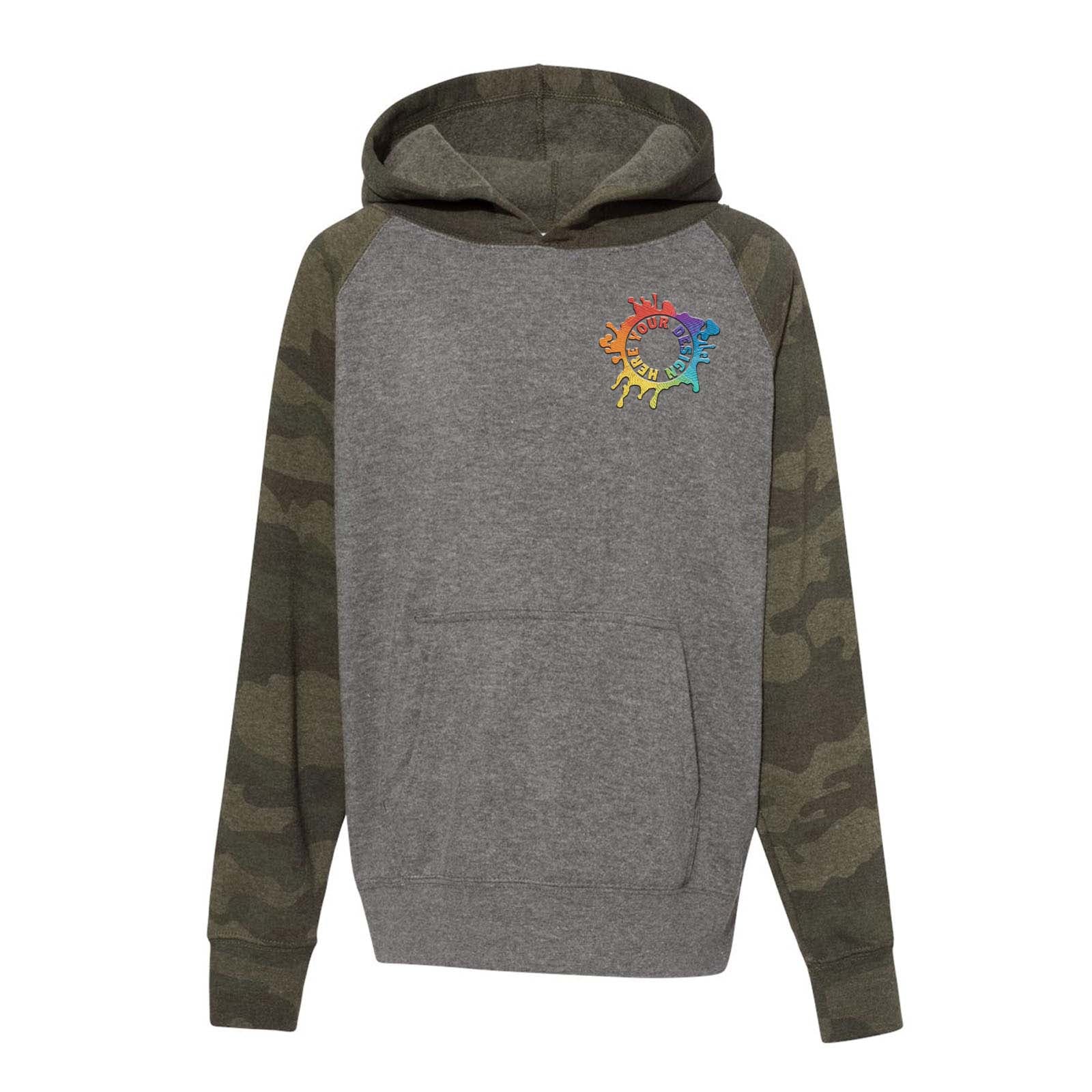 Independent Trading CO. Youth Special Blend Raglan Hooded Sweatshirt Embroidery - Mato & Hash