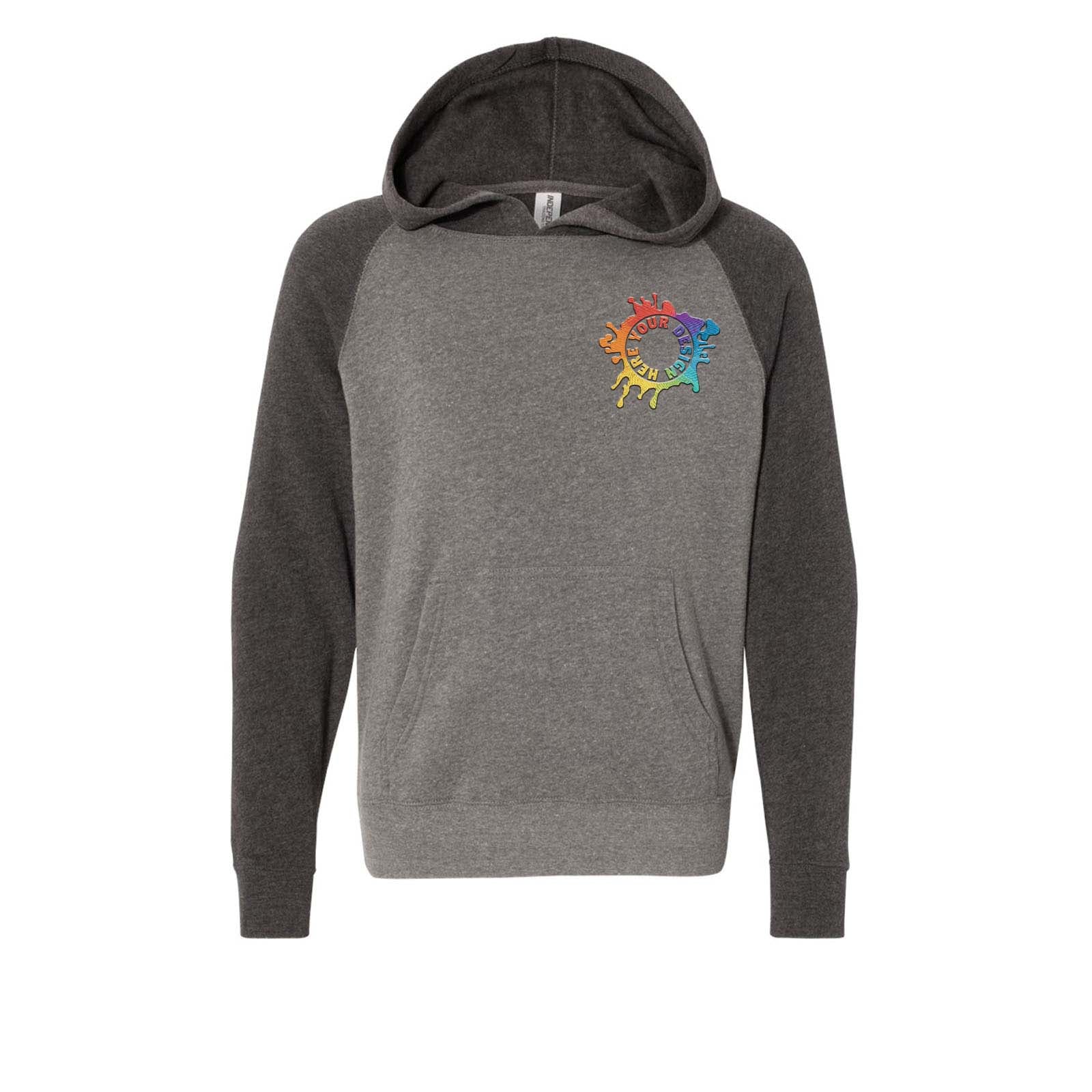 Independent Trading CO. Youth Special Blend Raglan Hooded Sweatshirt Embroidery - Mato & Hash