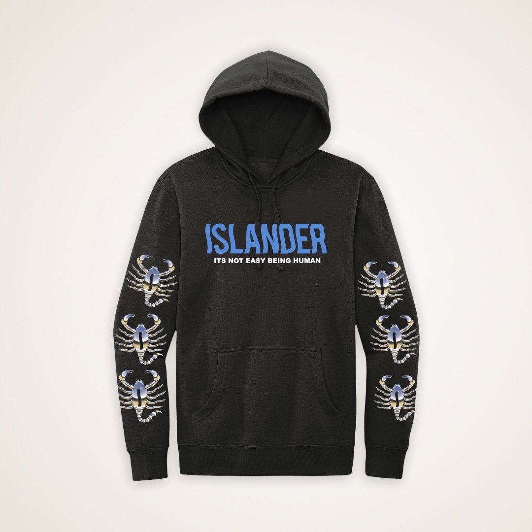 ISLANDER Its Not easy Being Human - Scorpion Armed Hoodie - Mato & Hash