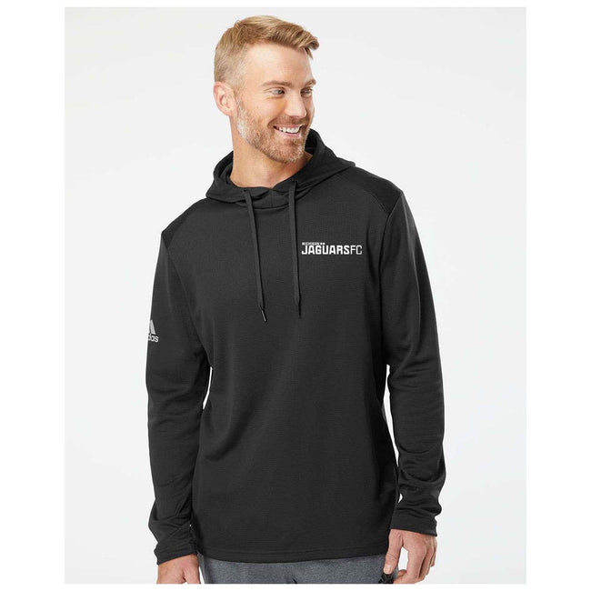 Jaguars Adidas - Textured Mixed Media Hooded Sweatshirt Embroidery Wordmark