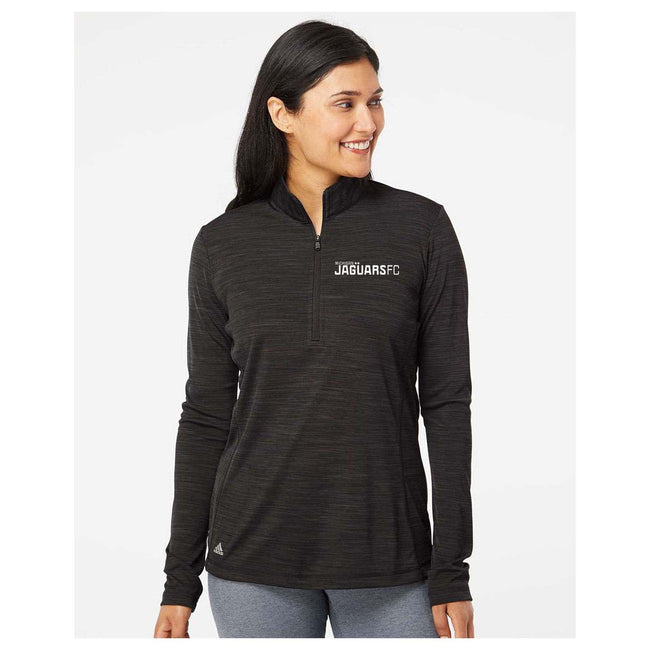 Jaguars Adidas - Women's Lightweight Mélange Quarter-Zip Pullover Embroidery Wordmark