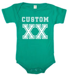 Jersey-Style Custom Name & Year Cotton Baby Romper - Mato & Hash