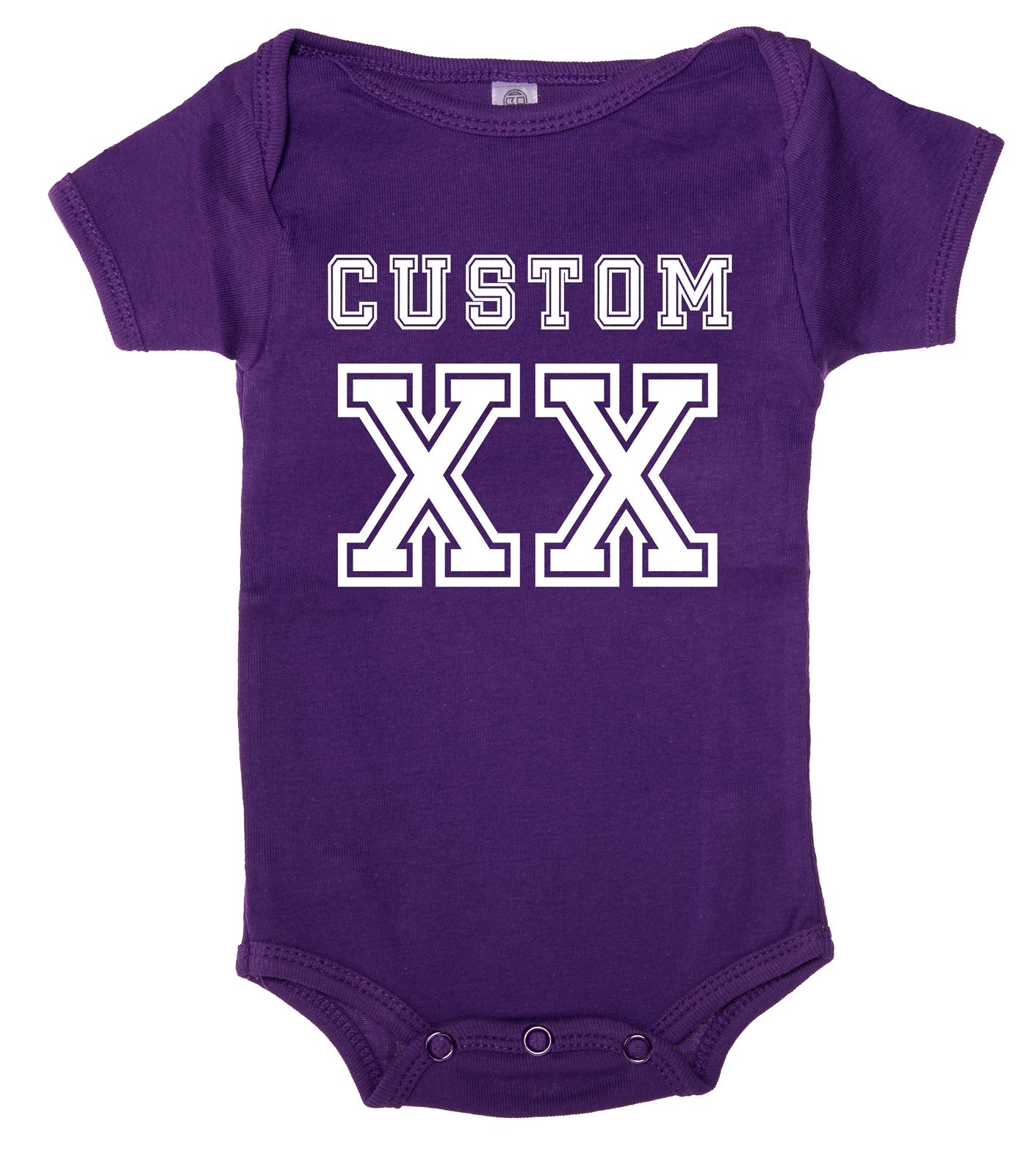 Jersey-Style Custom Name & Year Cotton Baby Romper - Mato & Hash