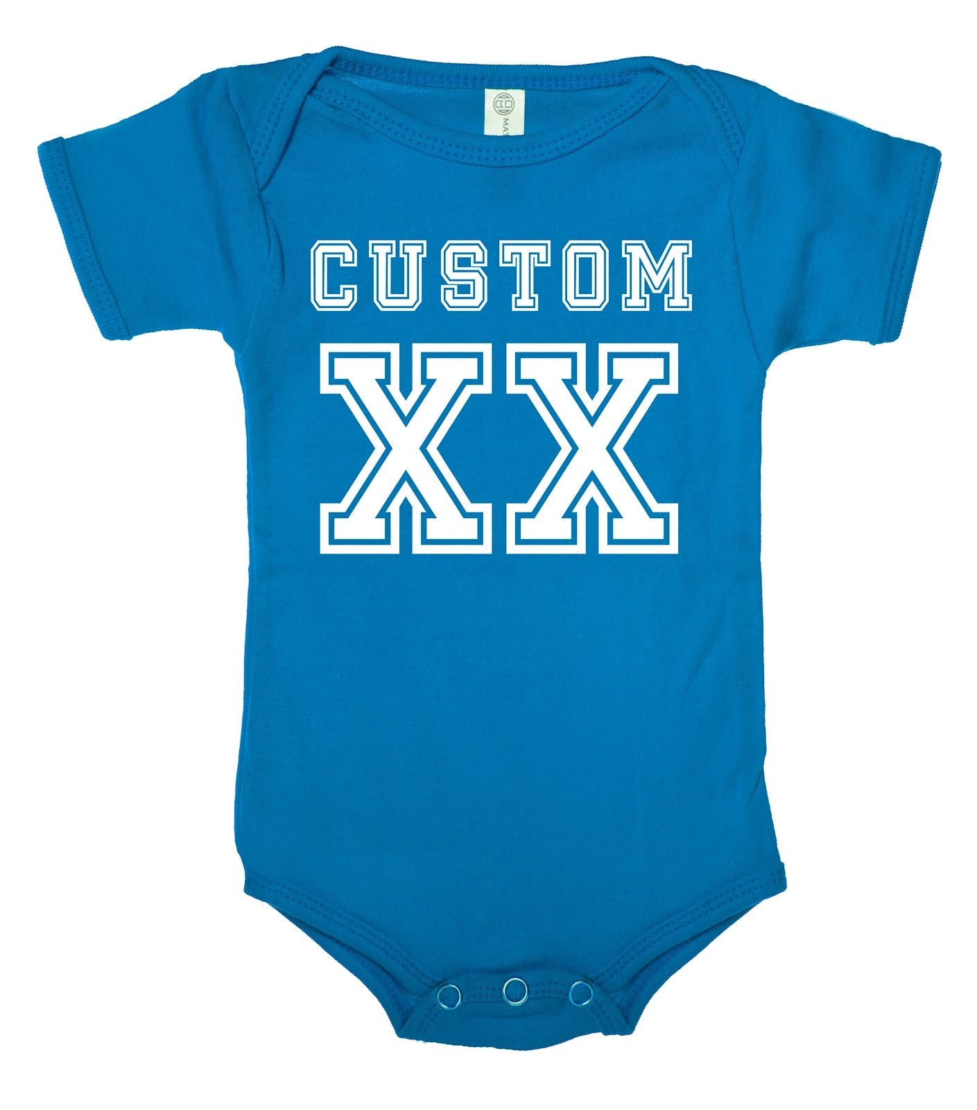 Jersey-Style Custom Name & Year Cotton Baby Romper - Mato & Hash