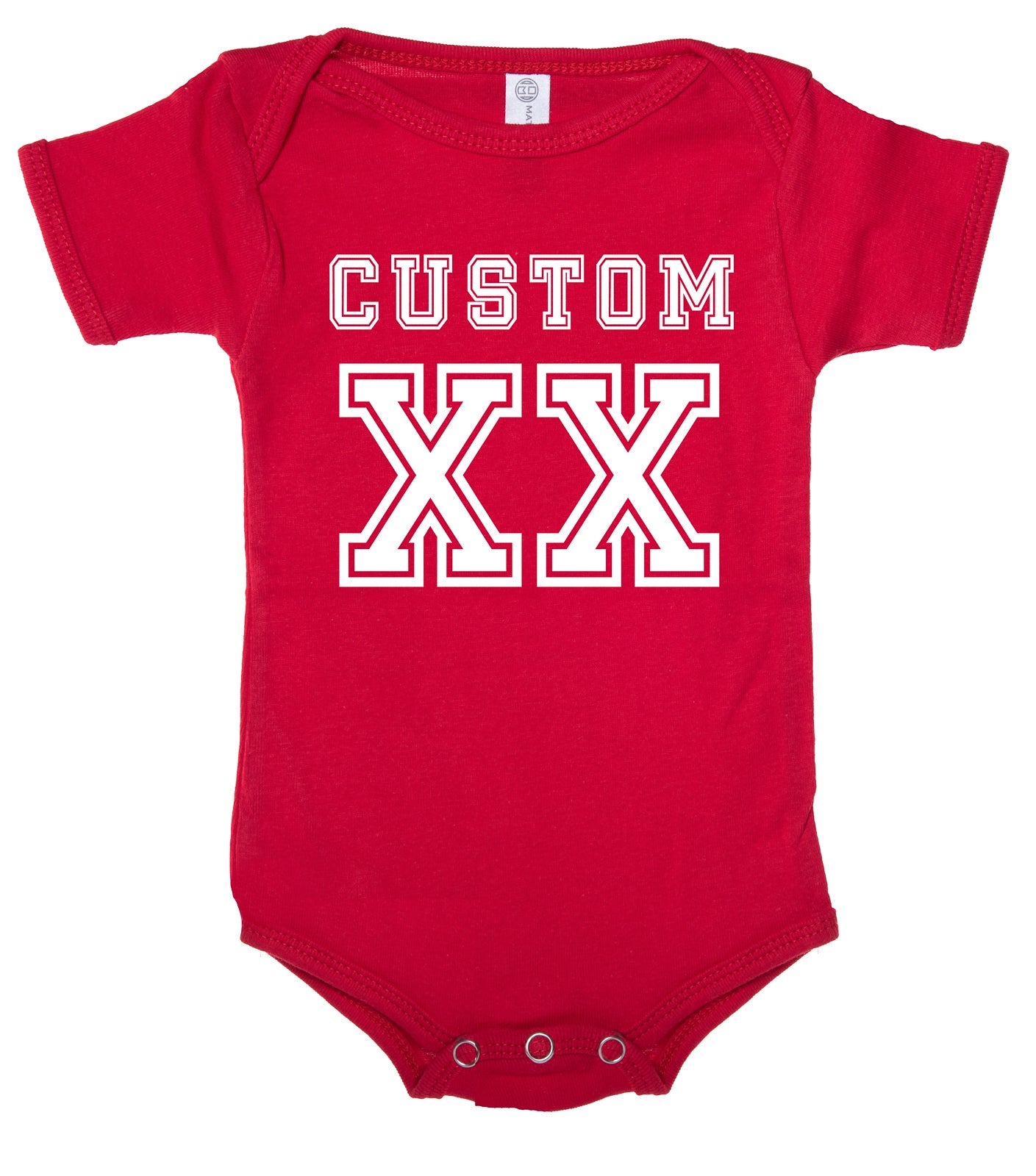 Jersey-Style Custom Name & Year Cotton Baby Romper - Mato & Hash