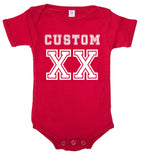 Jersey-Style Custom Name & Year Cotton Baby Romper - Mato & Hash