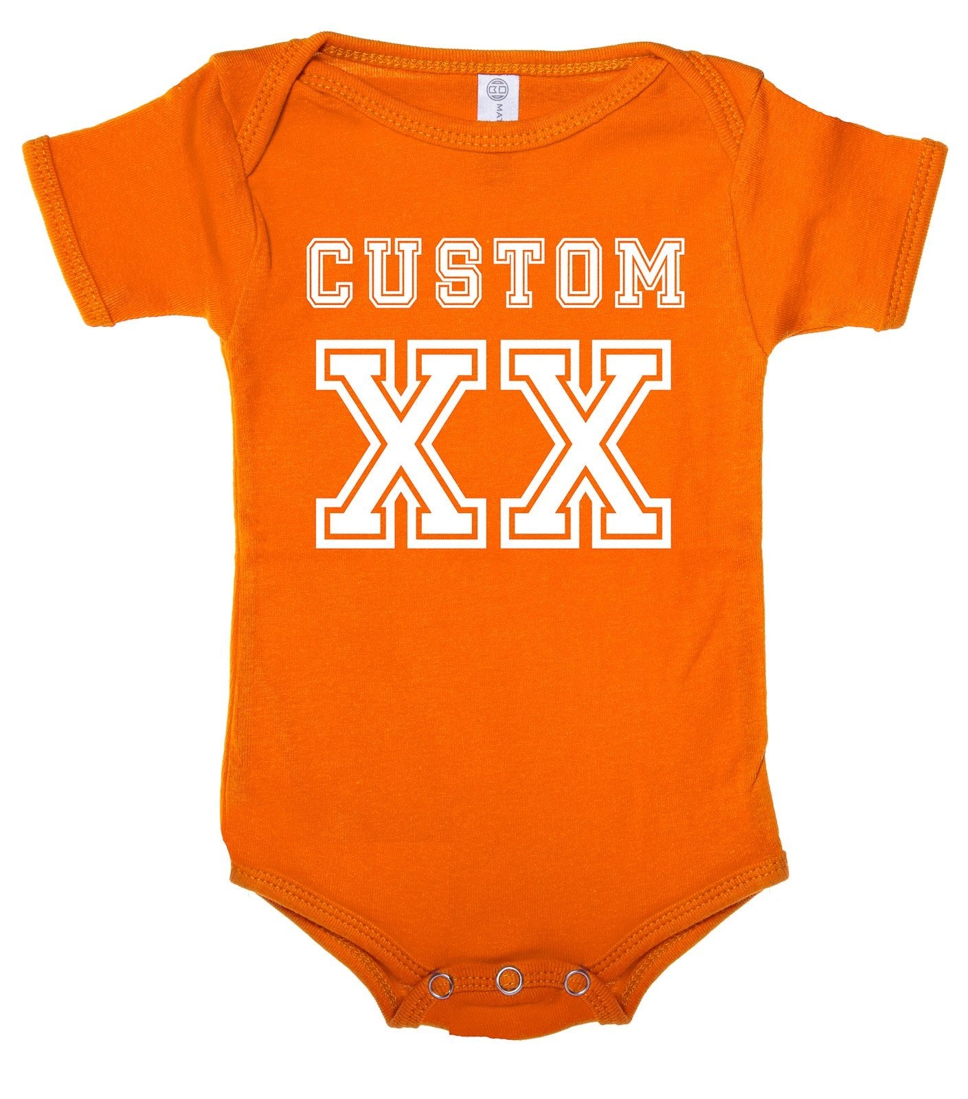 Jersey-Style Custom Name & Year Cotton Baby Romper - Mato & Hash