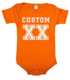 Jersey-Style Custom Name & Year Cotton Baby Romper - Mato & Hash