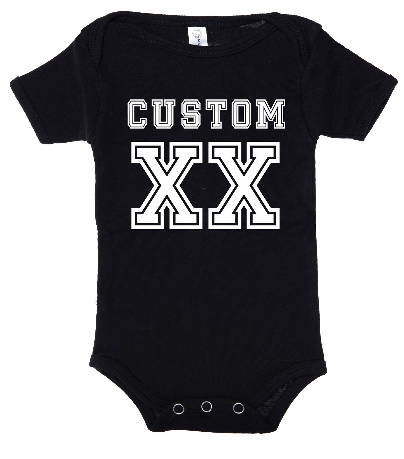 Jersey-Style Custom Name & Year Cotton Baby Romper - Mato & Hash