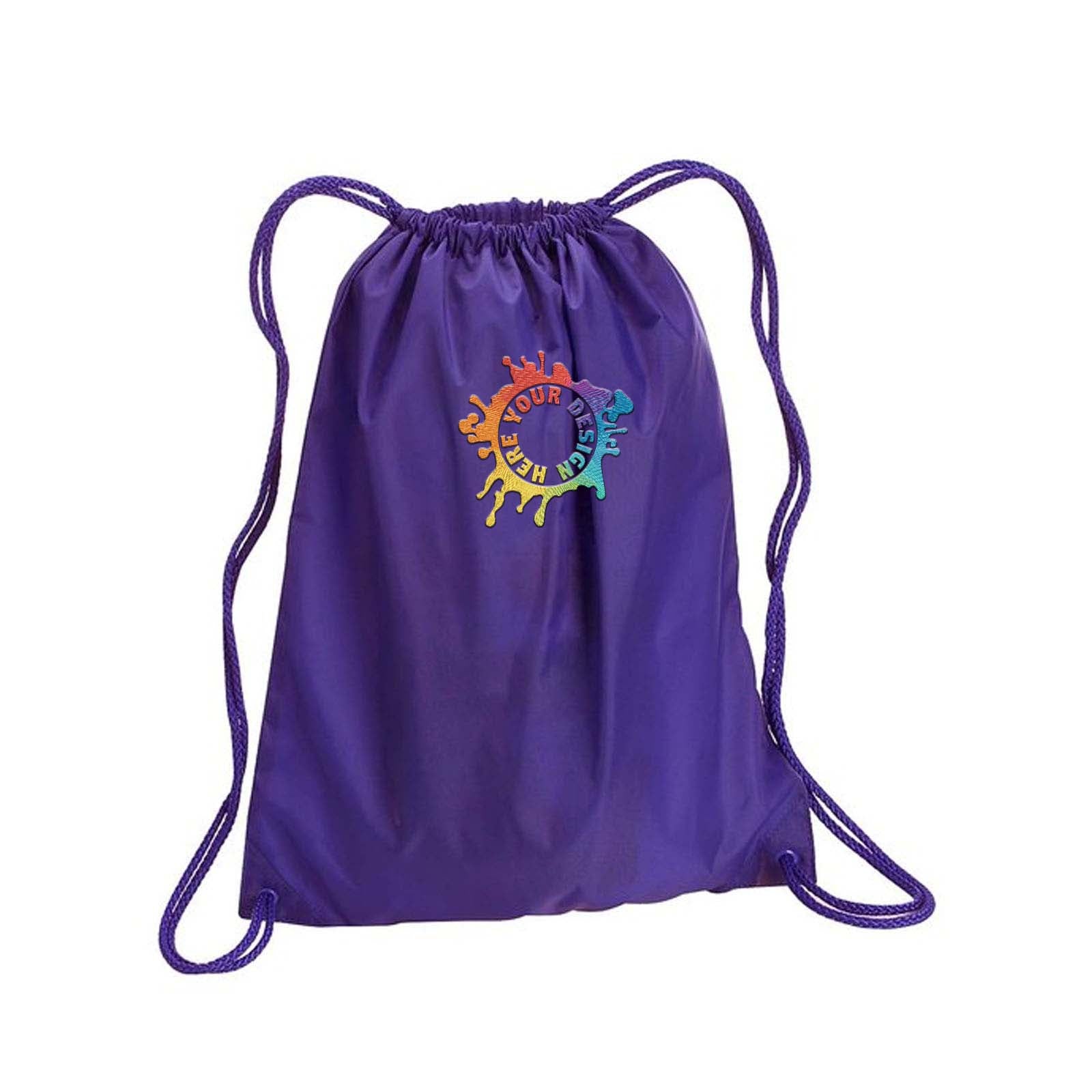 Liberty Bags Large Drawstring Pack with DUROcord® Embroidery - Mato & Hash