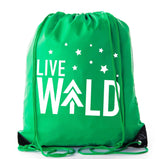 Live Wild Starry Sky Polyester Drawstring Bag - Mato & Hash