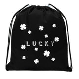 Lucky St. Patrick's Day Shamrocks Mini Polyester Drawstring Bag