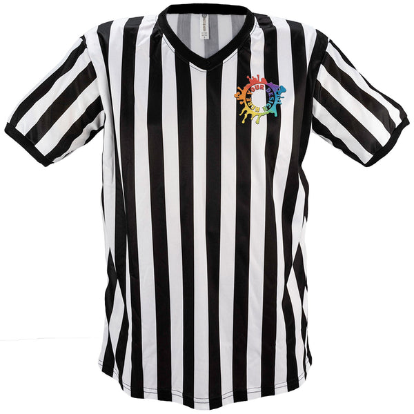 Mato & Hash Men's V-Neck Referee Shirts for Officials and Costumes Black/White / 2XL