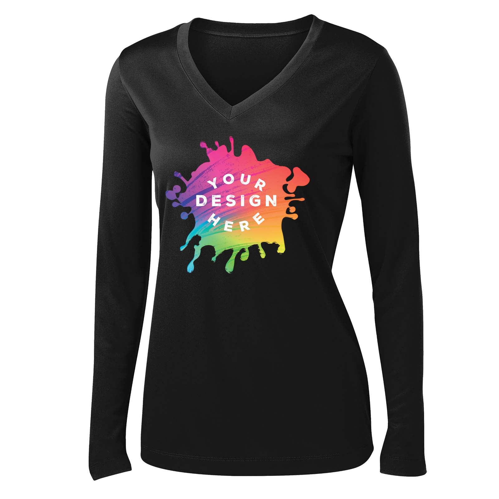 Mato & Hash Women's Performance Polyester Long Sleeve V-Neck T-Shirt - Mato & Hash