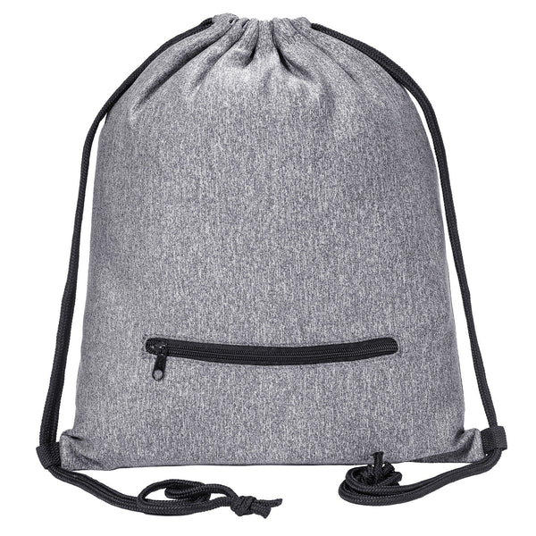Mélange Drawstring Bag w/ Zipper Pocket