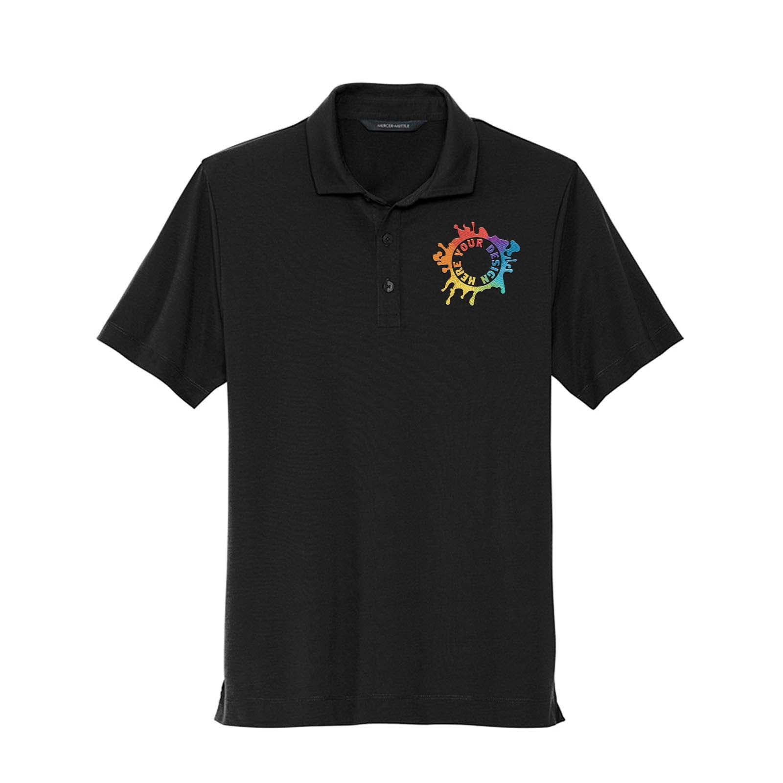 Mercer+Mettle Men's Polyester/Spandex Stretch Jersey Polo T-Shirt Embroidery - Mato & Hash