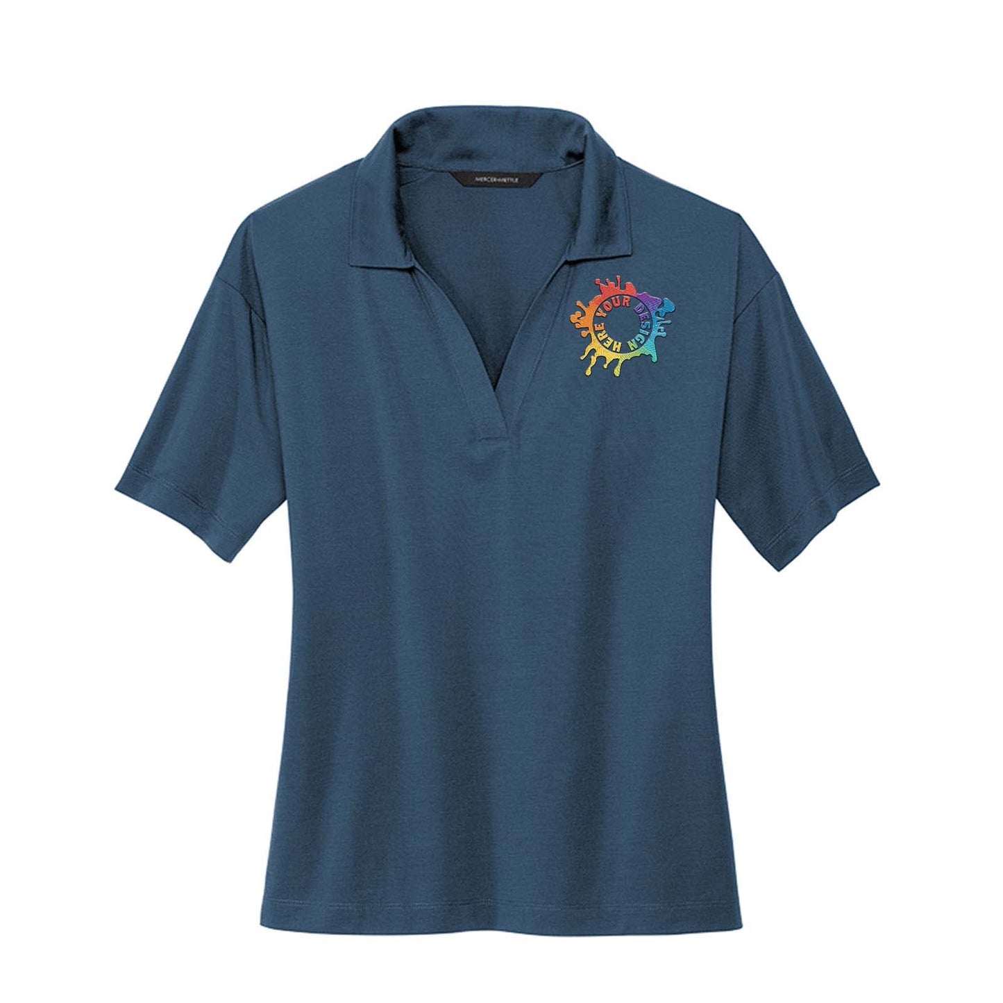 Mercer+Mettle Women's Polyester/Spandex Stretch Jersey Polo T-Shirt Embroidery - Mato & Hash