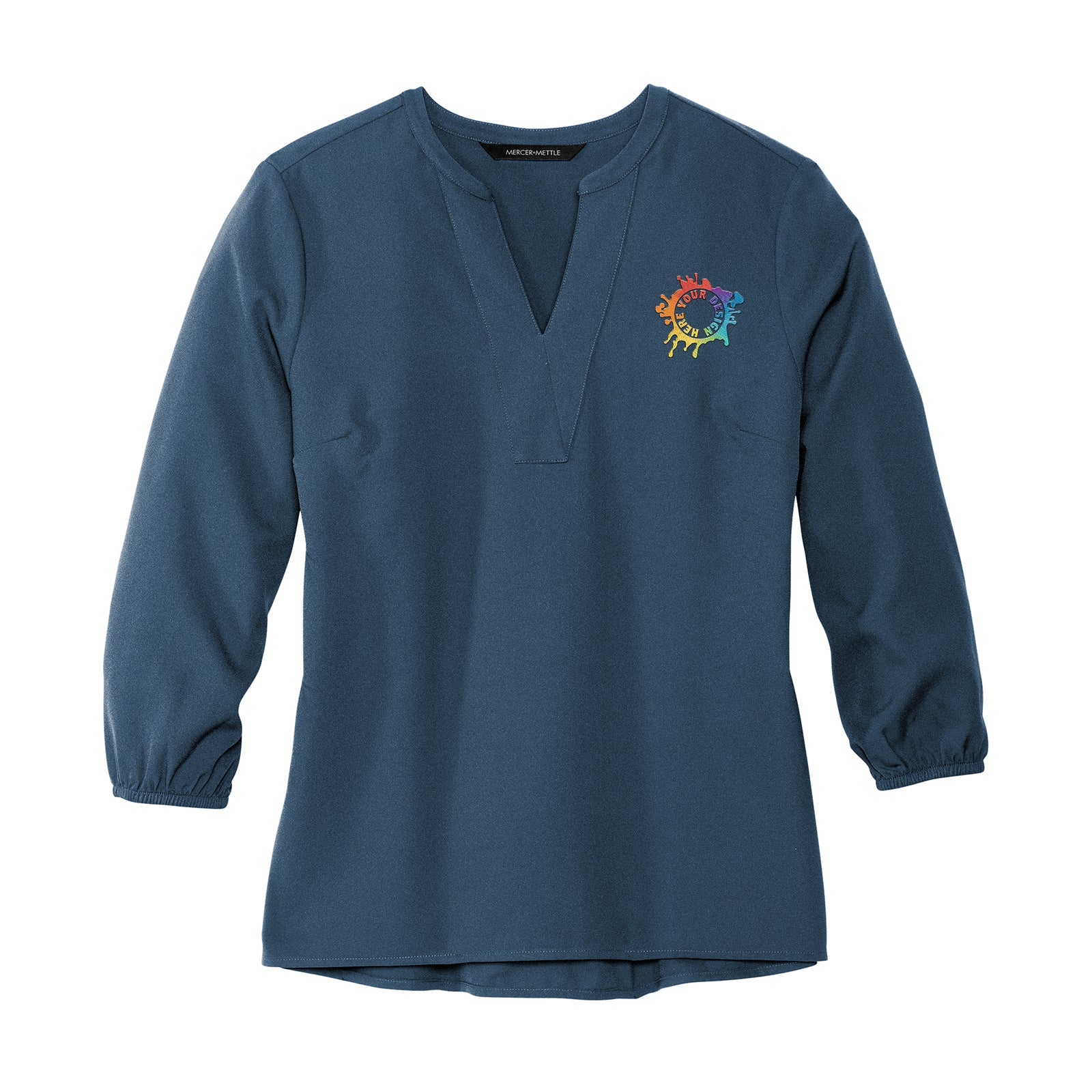 MERCER+METTLE™ Women's Stretch Crepe 3/4-Sleeve Blouse Embroidery - Mato & Hash