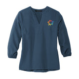 MERCER+METTLE™ Women's Stretch Crepe 3/4-Sleeve Blouse Embroidery - Mato & Hash