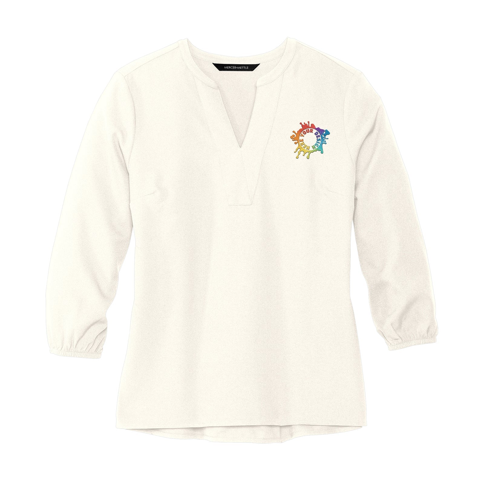 MERCER+METTLE™ Women's Stretch Crepe 3/4-Sleeve Blouse Embroidery - Mato & Hash