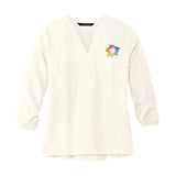 MERCER+METTLE™ Women's Stretch Crepe 3/4-Sleeve Blouse Embroidery - Mato & Hash
