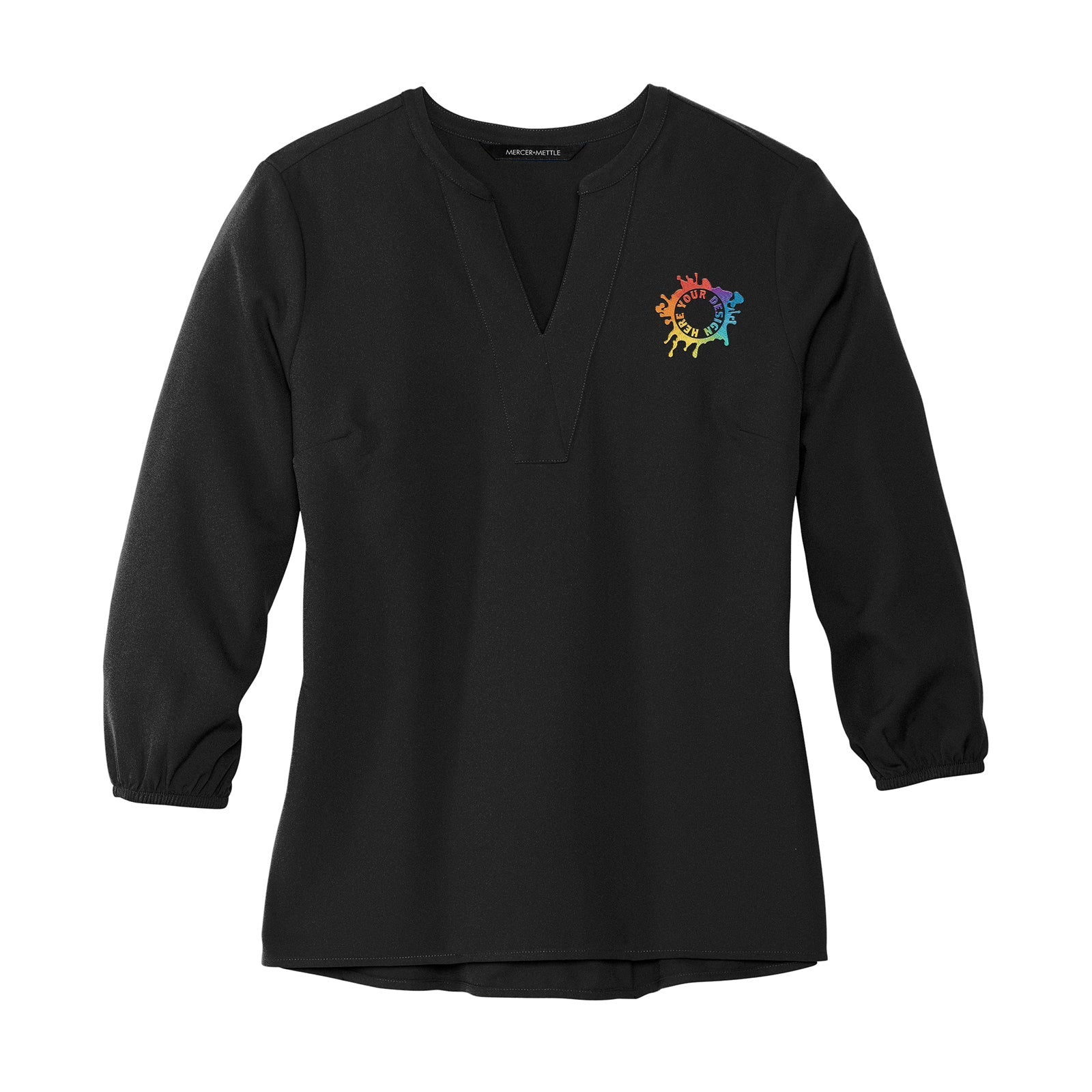 MERCER+METTLE™ Women's Stretch Crepe 3/4-Sleeve Blouse Embroidery - Mato & Hash