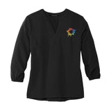 MERCER+METTLE™ Women's Stretch Crepe 3/4-Sleeve Blouse Embroidery - Mato & Hash