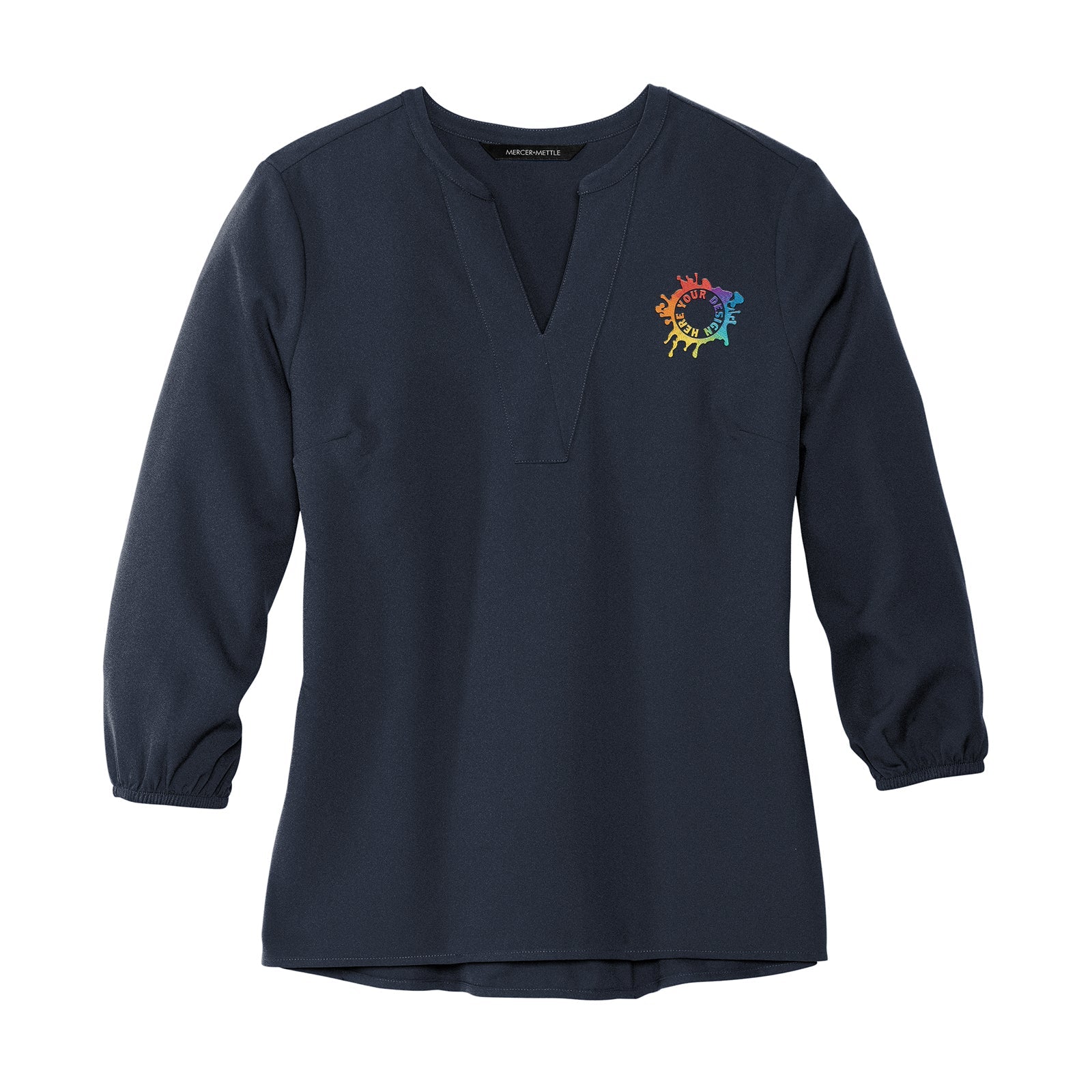 MERCER+METTLE™ Women's Stretch Crepe 3/4-Sleeve Blouse Embroidery - Mato & Hash