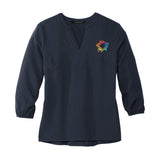 MERCER+METTLE™ Women's Stretch Crepe 3/4-Sleeve Blouse Embroidery - Mato & Hash