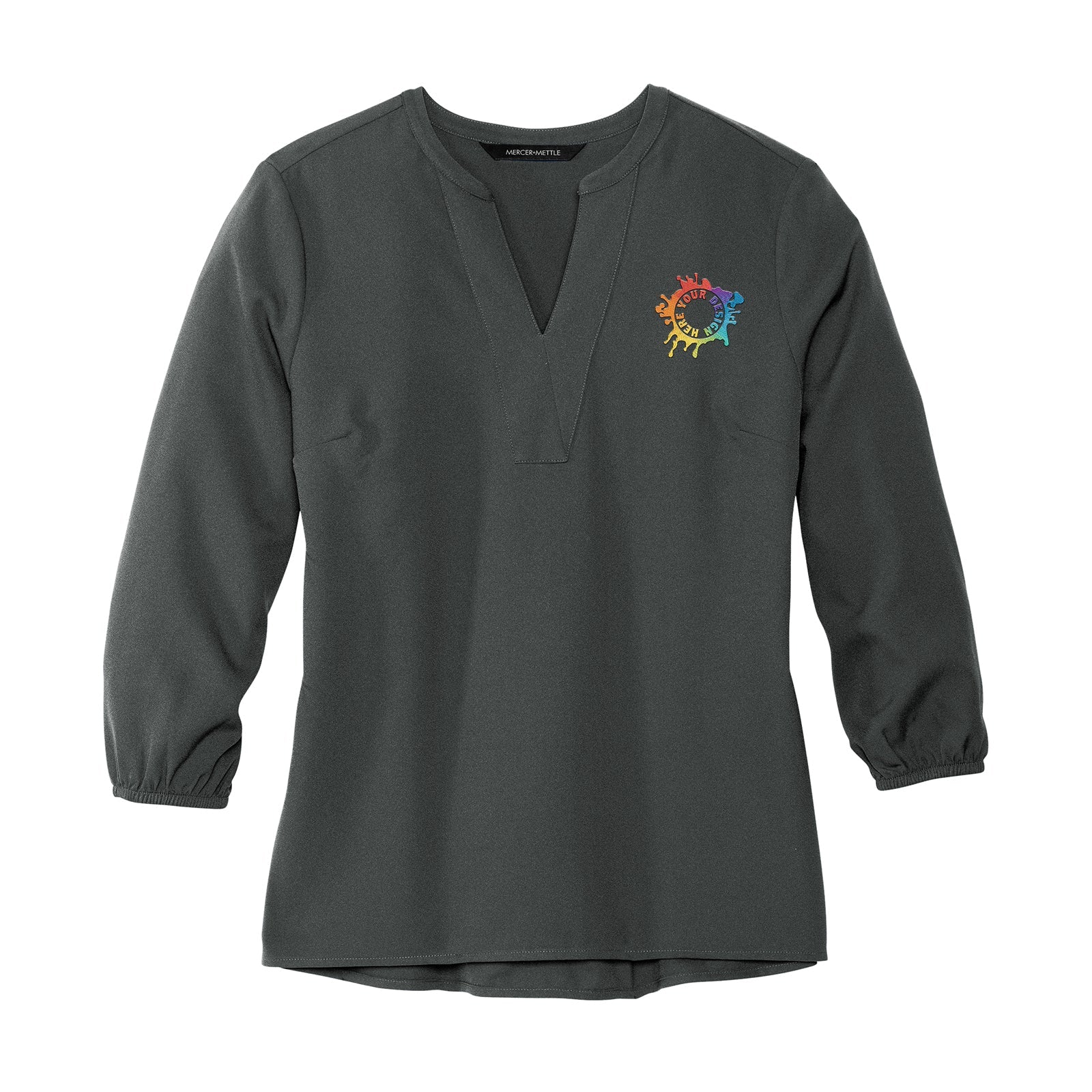 MERCER+METTLE™ Women's Stretch Crepe 3/4-Sleeve Blouse Embroidery - Mato & Hash