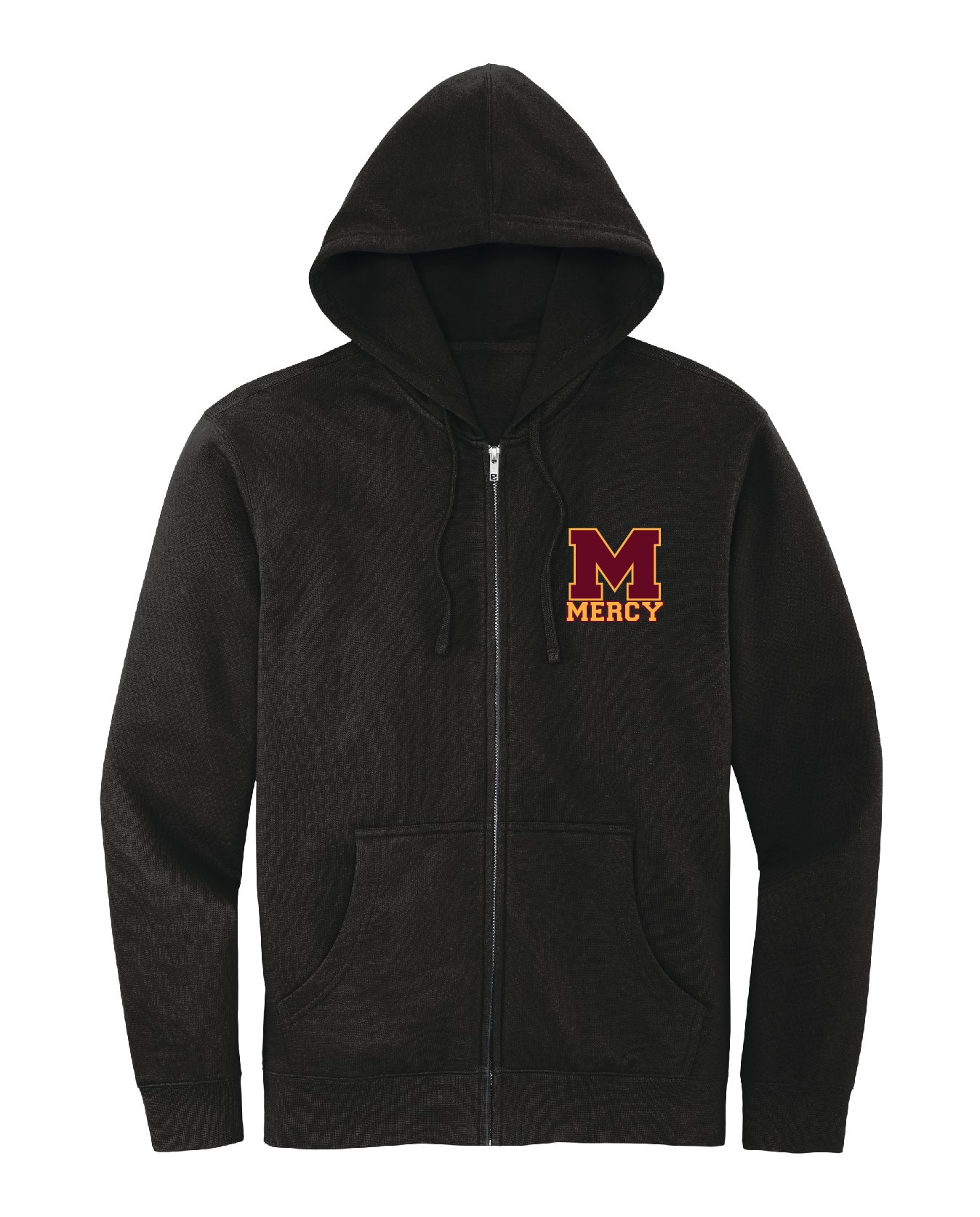 Mercy High School Cotton/Polyester Fleece Full-Zip Hooded Sweatshirt Embroidery - Mato & Hash