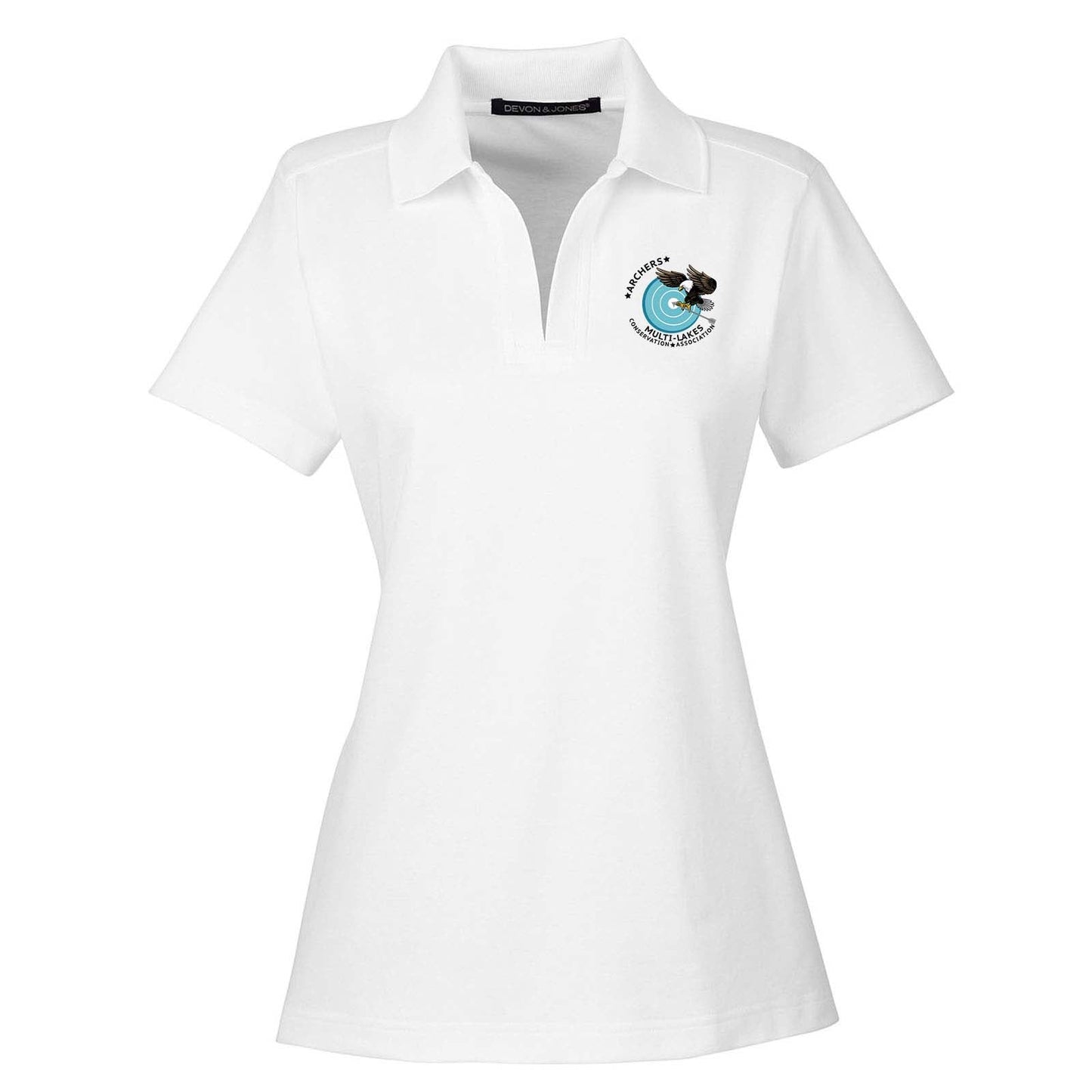 Multi-Lakes Devon & Jones CrownLux Performance Polyester/Cotton Blend Women's Plaited Polo T-Shirt Embroidery - Mato & Hash