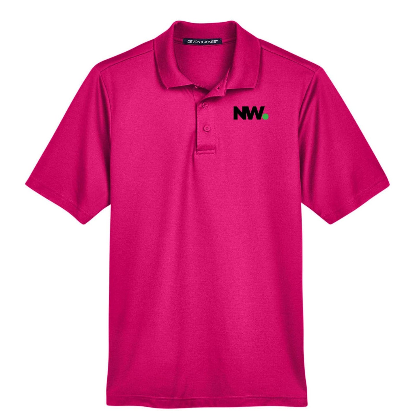 Nationwide Video Logo Embroidered CrownLux Performance Polyester/Cotton Blend Men's Plaited Polo T-Shirt - Mato & Hash