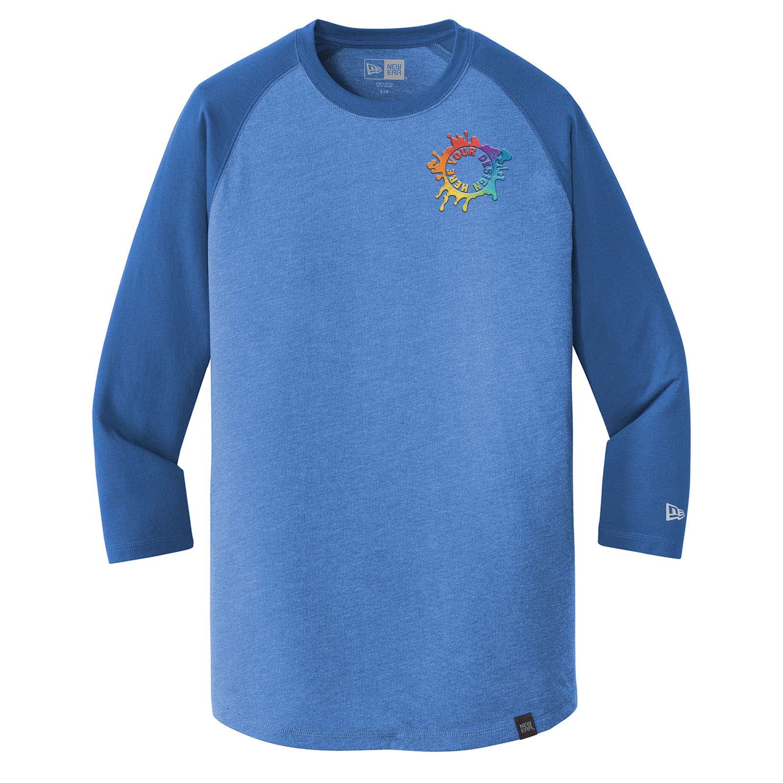 New Era® Heritage Blend 3/4-Sleeve Baseball Raglan Tee Embroidery - Mato & Hash