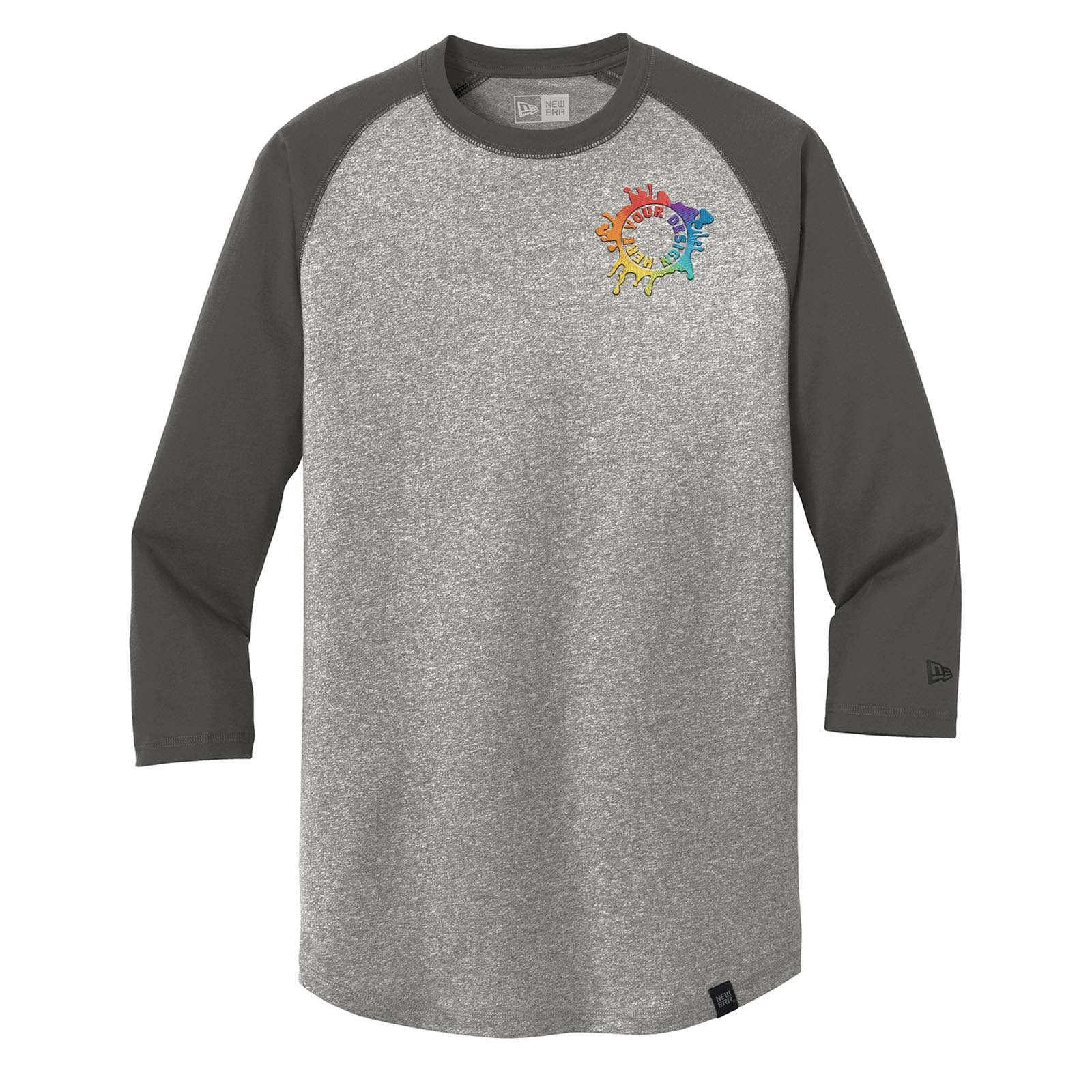 New Era® Heritage Blend 3/4-Sleeve Baseball Raglan Tee Embroidery - Mato & Hash