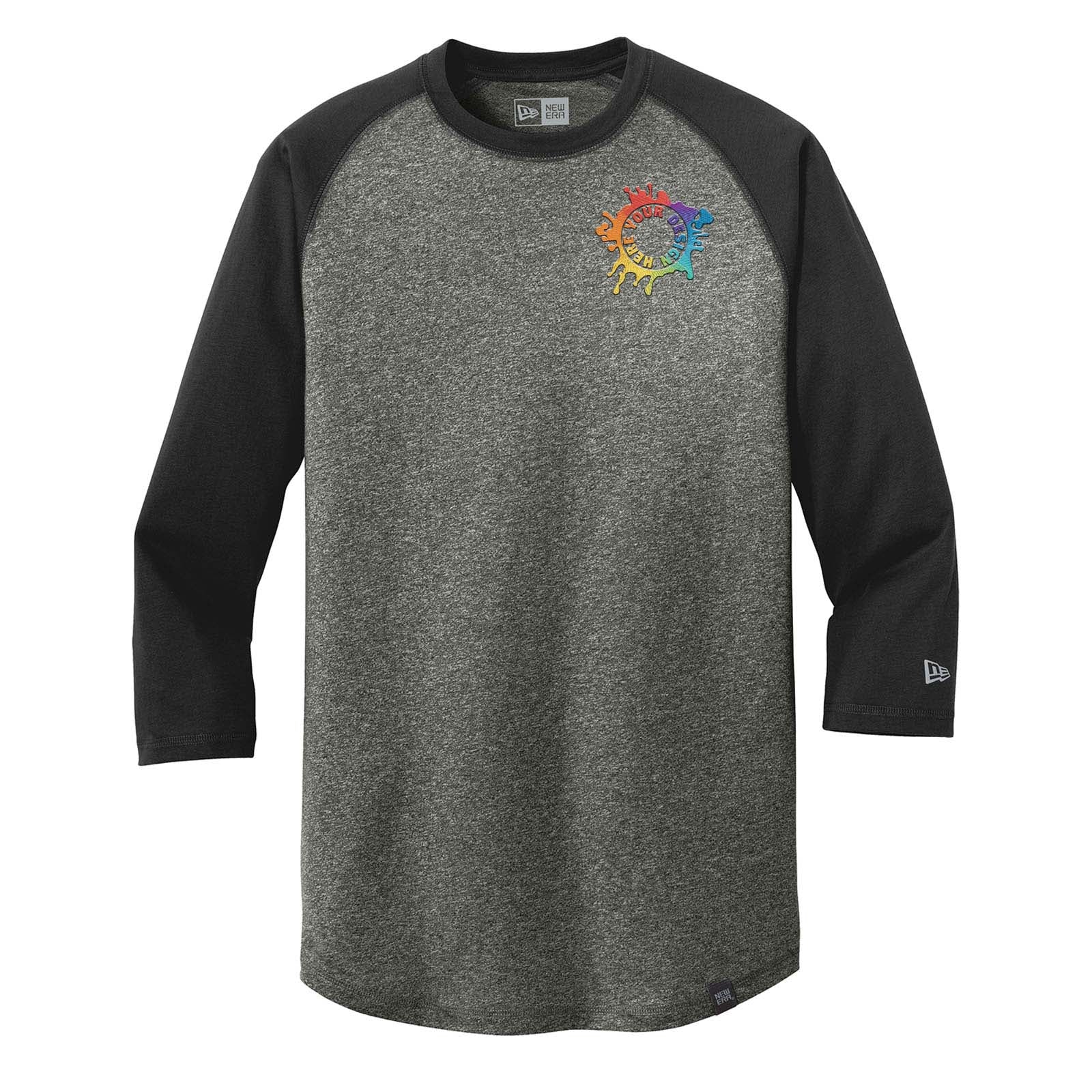 New Era® Heritage Blend 3/4-Sleeve Baseball Raglan Tee Embroidery - Mato & Hash