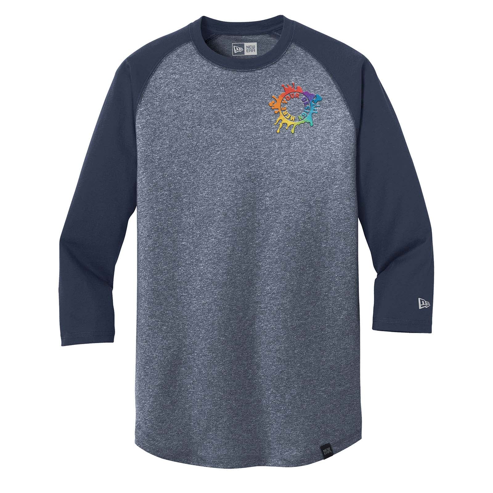 New Era® Heritage Blend 3/4-Sleeve Baseball Raglan Tee Embroidery - Mato & Hash
