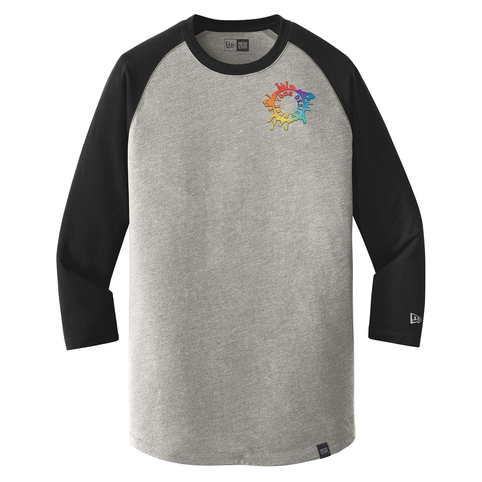 New Era® Heritage Blend 3/4-Sleeve Baseball Raglan Tee Embroidery - Mato & Hash